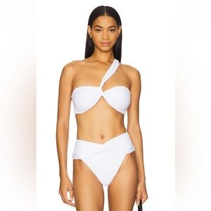 Revolve Tularosa White One-Shoulder Bikini